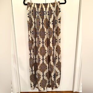 H&M Silky Printed Maxi Skirt with Slit - Size Small